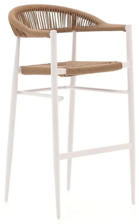 Barkruk tuin | Manifesto  Belpasso | Wicker (vlechtwerk) | Wit | Tuinstoel | Stapelbaar | Kees Smit Tuinmeubelen