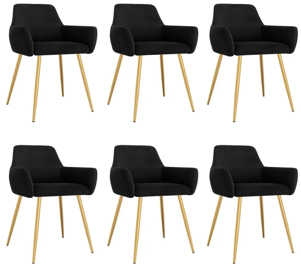 vidaXL Eetkamerstoelen 6 st fluweel zwart