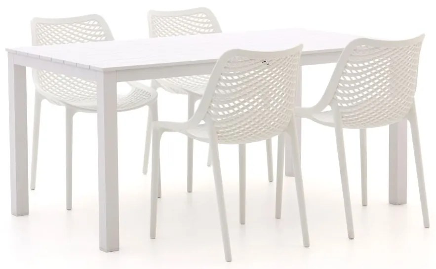 Diningset Forza  | 4 personen aluminium | Tuinset stapelbaar | 5-delig | Kees Smit Tuinmeubelen