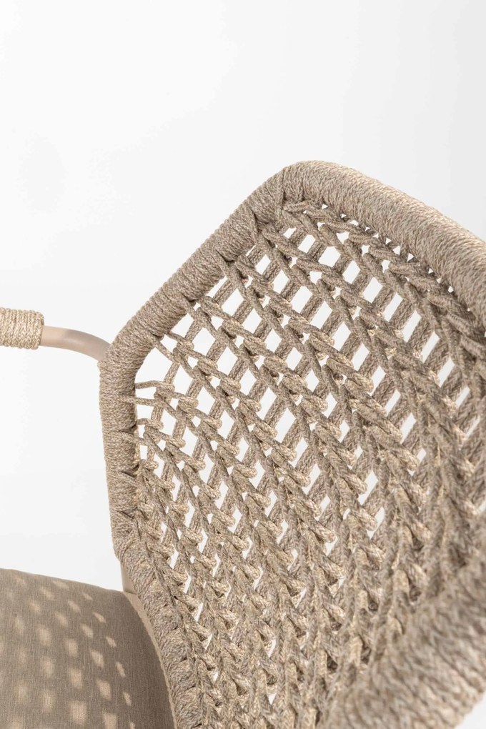 Taste by 4 Seasons Barista tuinset latte met Donato tuintafel latte met geprint keramisch blad Ø 160 cm Tuinset   beige weerbestendig