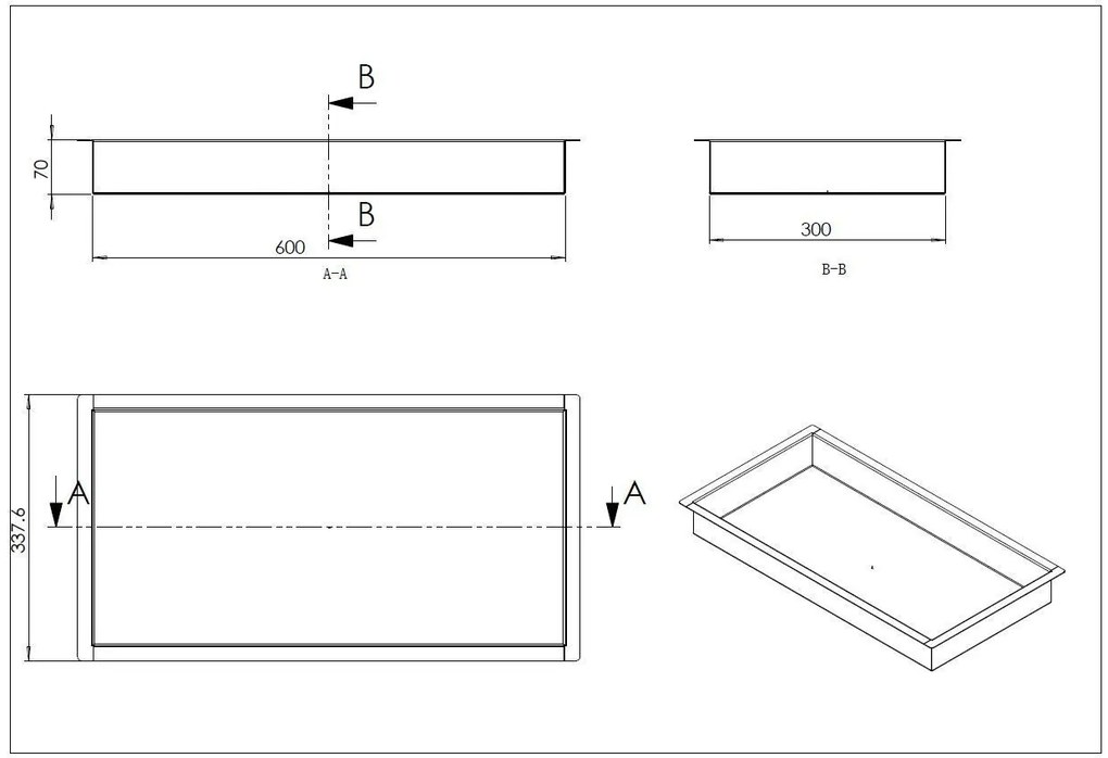 Mueller Round inbouwnis 30x60x7cm RVS