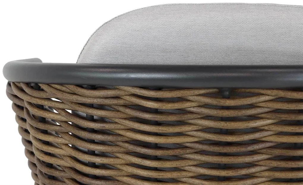 Barstoel Aluminium/wicker Taupe-naturel-bruin Coco Palm