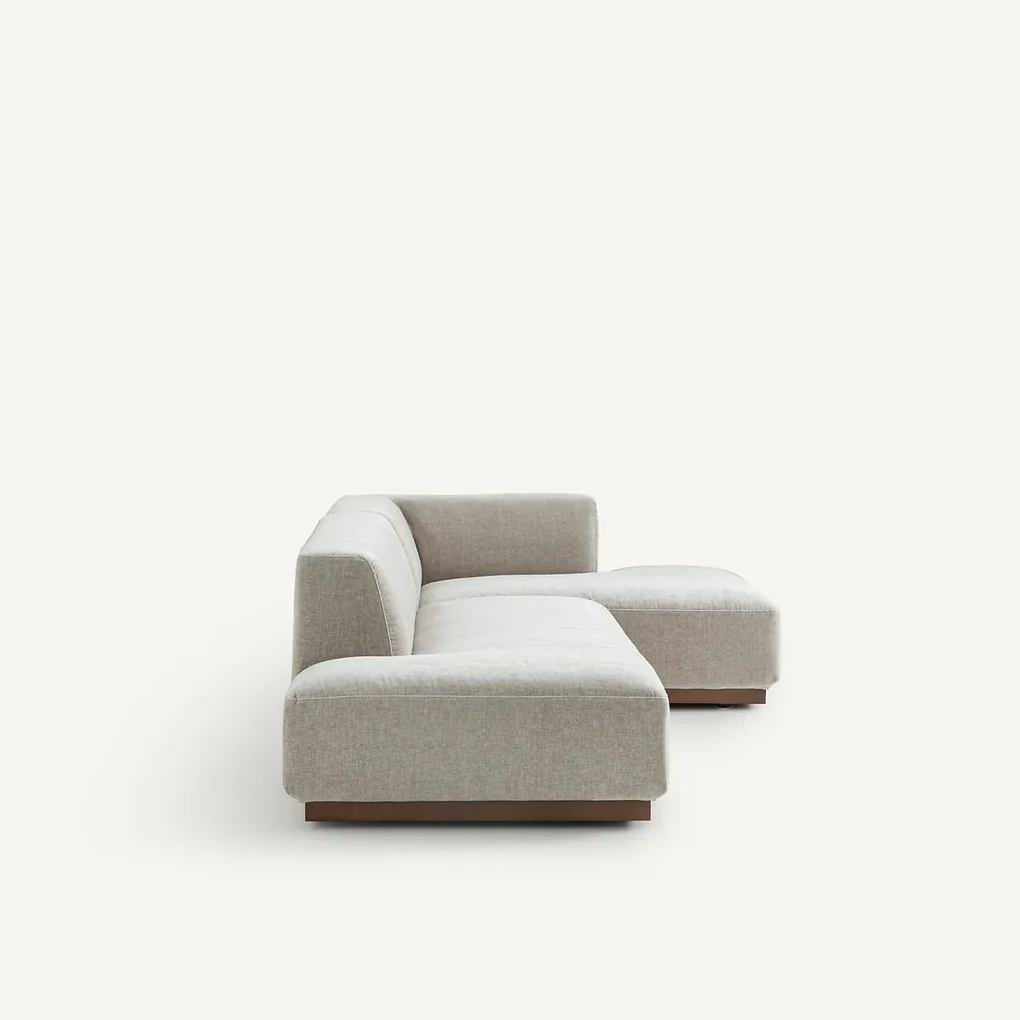 Rechter hoekbank XL in chenille fluweel, Jacopo