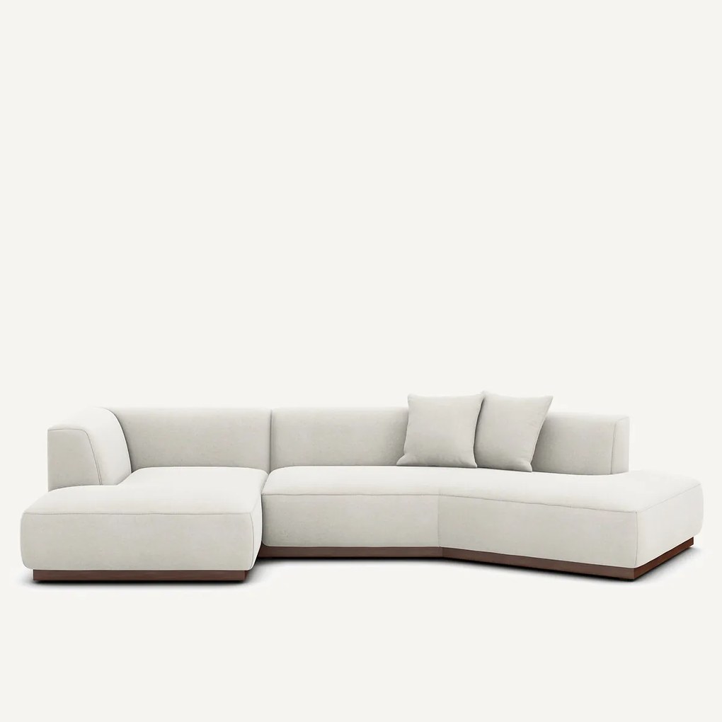 Open hoekbank links in linnen fluweel, JACOPO