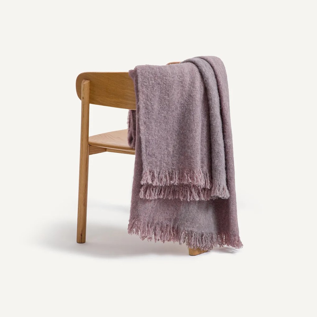 Effen plaid, wol en polyamide, Mantas