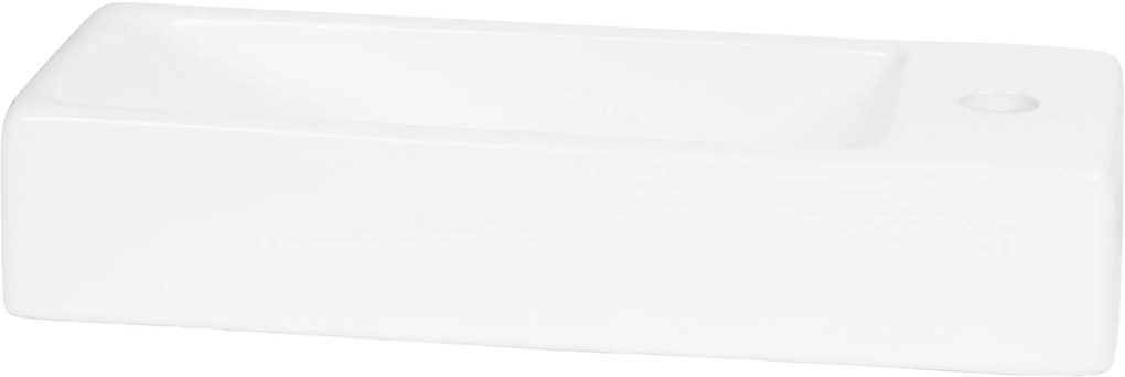Saqu Wave Wastafel Rechts 38x14x8cm Wit