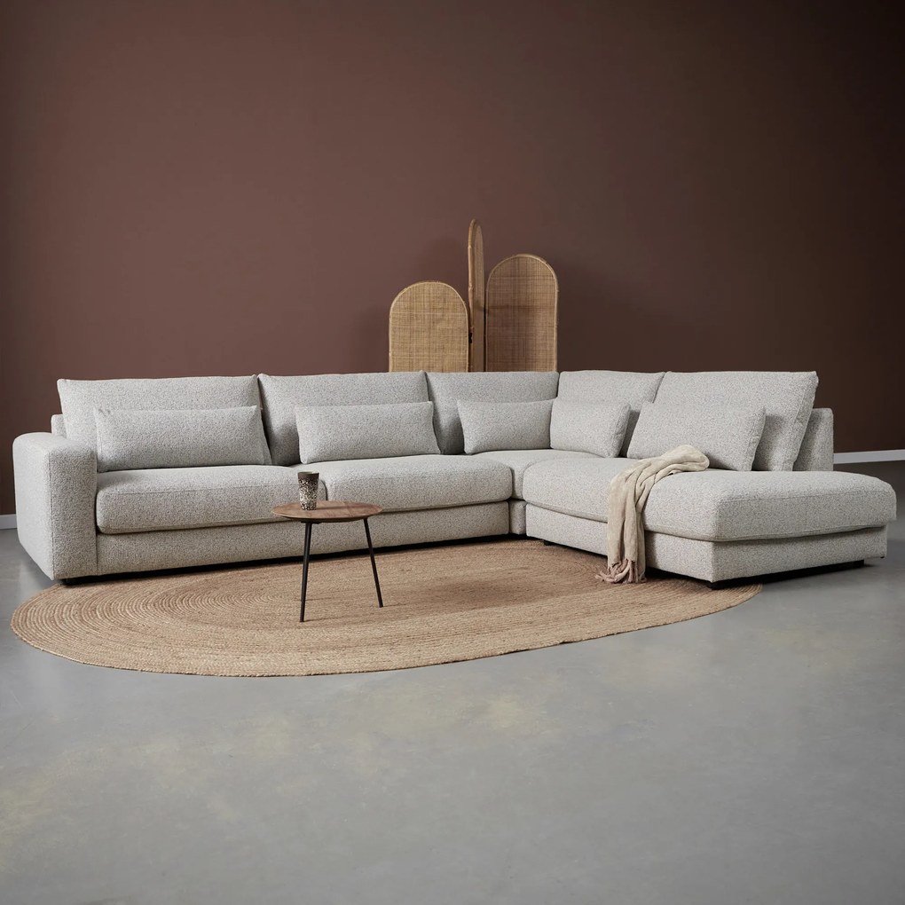 PEPP Interiors Como Grote Hoekbank Met Ottoman Rechts Grijs Mix Puente 09
