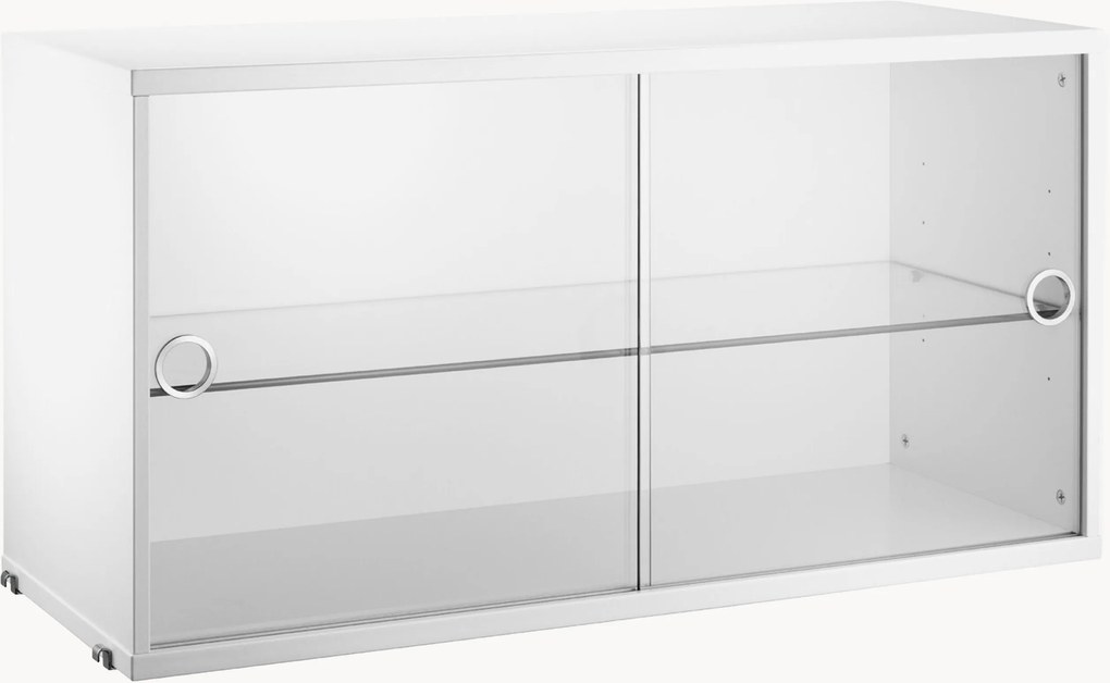 Vitrinekast String System met draaideuren van glas, B 78 x D 30 cm