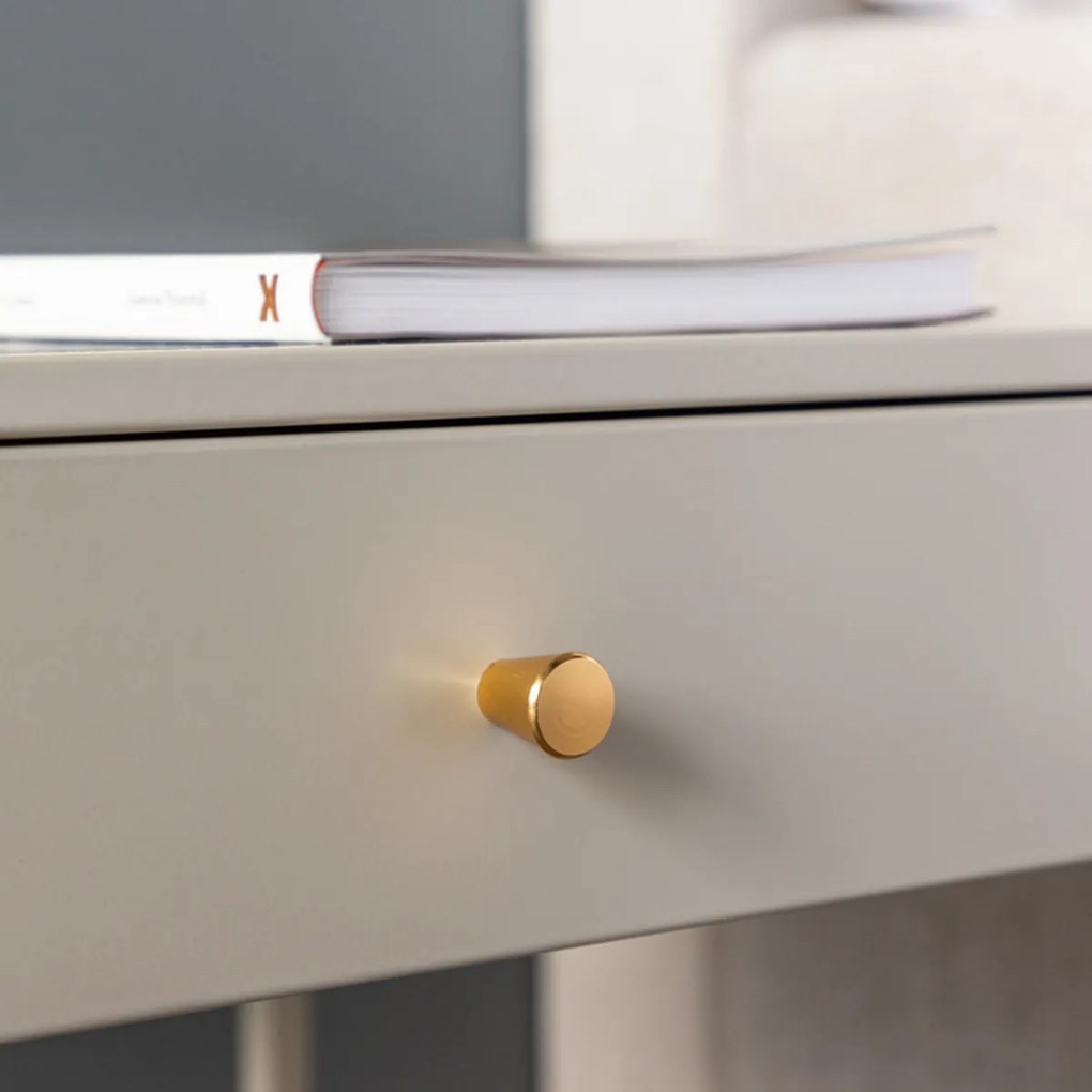 Metalen Nachtkastje Met Lade Beige - 41x41x50cm.