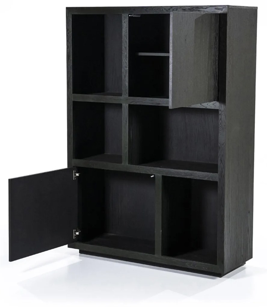 Moderne Kast Van Zwart Eiken - 120x42x170cm.