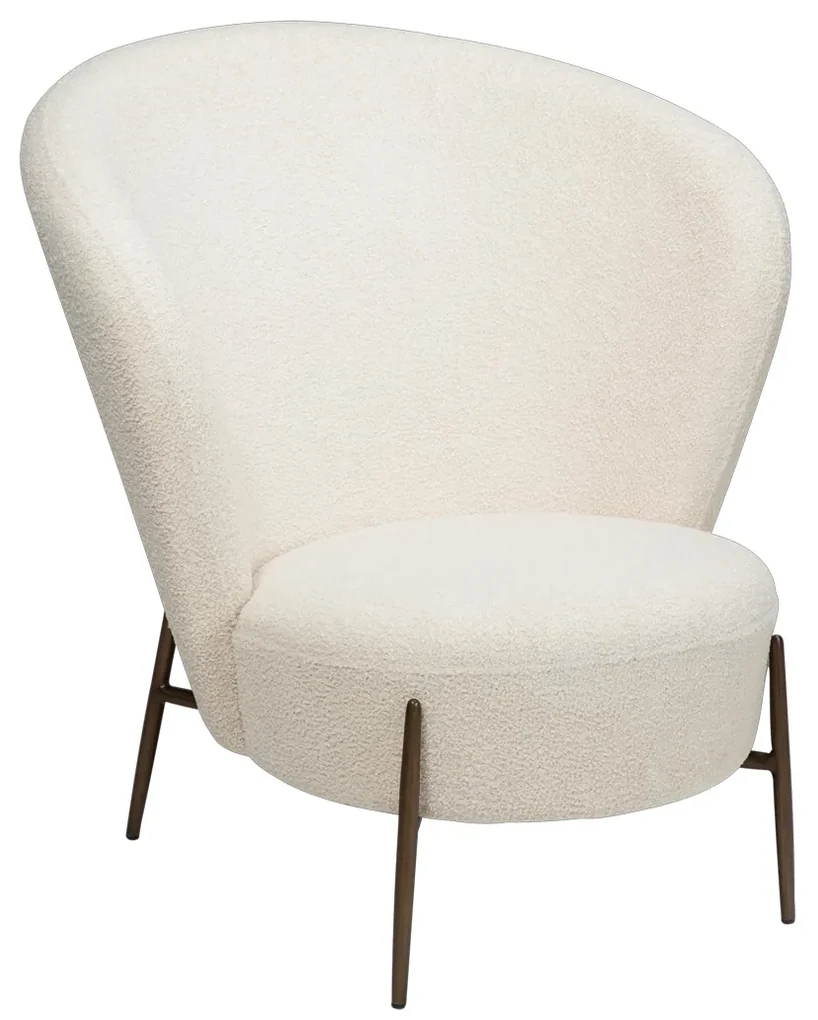 Dan-Form Orbit Fauteuil Met Hoge Rugleuning Boucle Dove Lichtgrijs