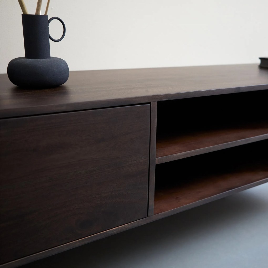 Zwevend Tv-meubel Walnoot Bruin 160 Cm - 160x40x30cm.