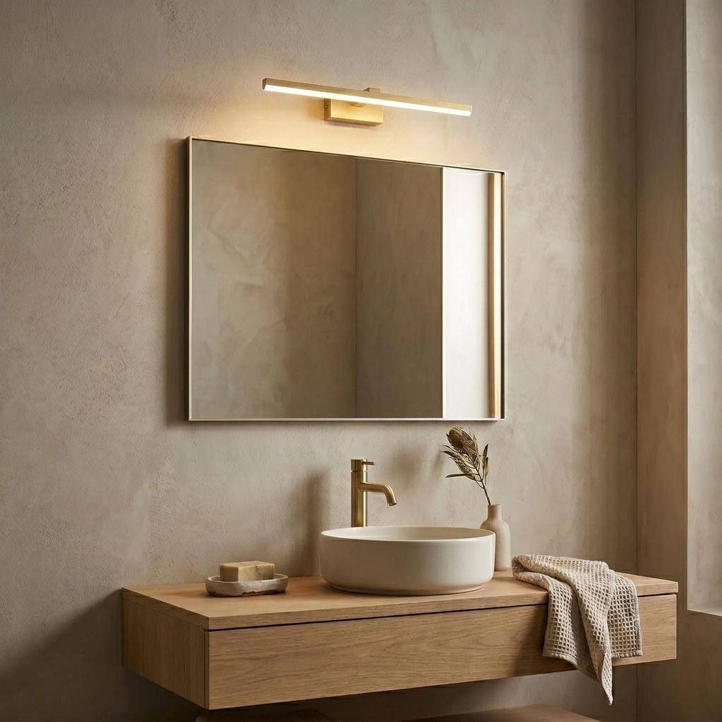 Badkamer LED-wandlamp SWE008-1W 58cm BRUSH GOLD