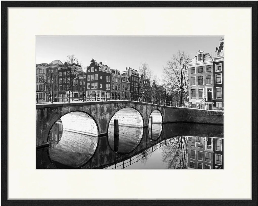 Ingelijste digitale print Amsterdam Sunrise Reflections