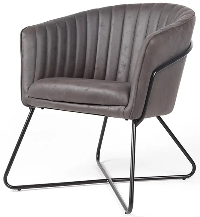 Eetkamerstoel - Nova - lederlook Soft antraciet