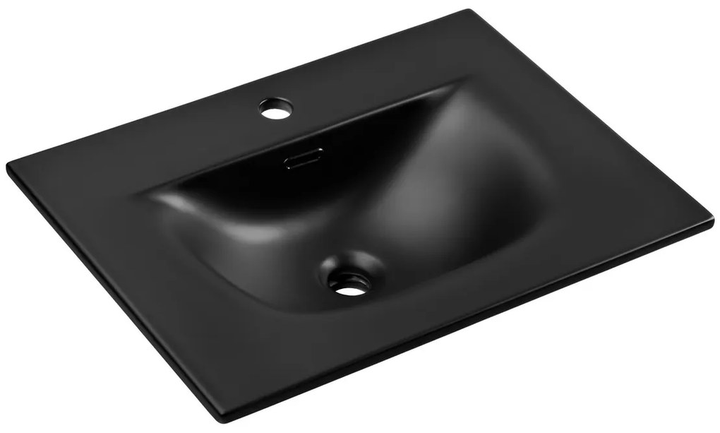 Comad Ocean Black badmeubel 60cm met 2 deuren en wastafel zwart mat