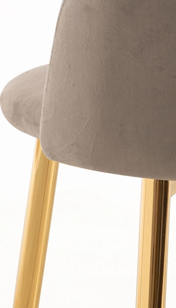 Set 4 Vint Fluwelen Golden Stoelen