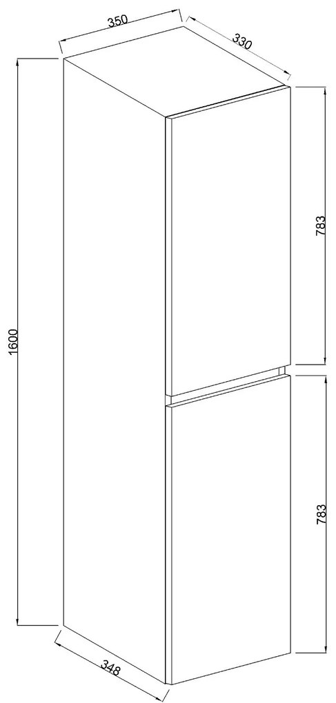 Mueller City kolomkast 160x35x35cm mat zwart