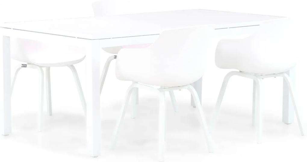 Tuinset 4 personen 180 cm Kunststof Wit Lifestyle Garden Furniture Salina/Concept