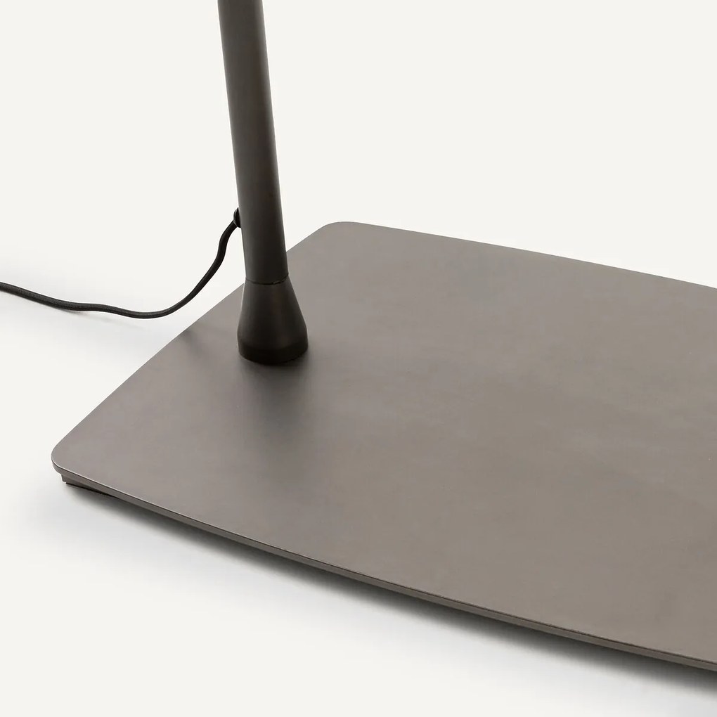 Boogvormige staande lamp in metaal ijzer en linnen, Cinqua