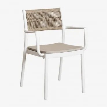 Set Van 4 Stapelbare Eetkamerstoelen Met Armleuningen Favila Gardenia Wit - Sklum