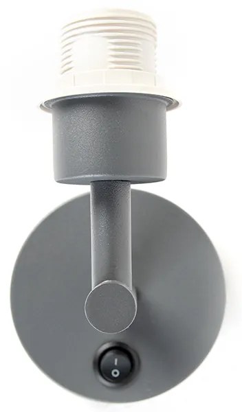 Moderne wandlamp donkergrijs 1-lichts met schakelaar - Combi