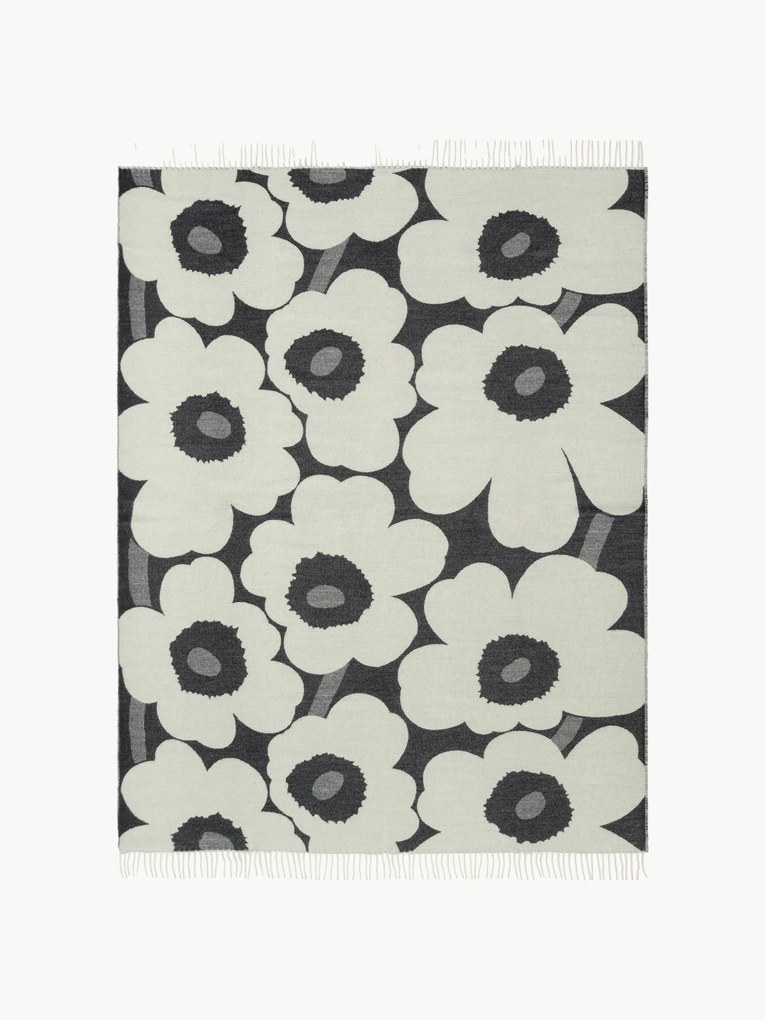 Dubbelzijdige deken Unikko met franjes