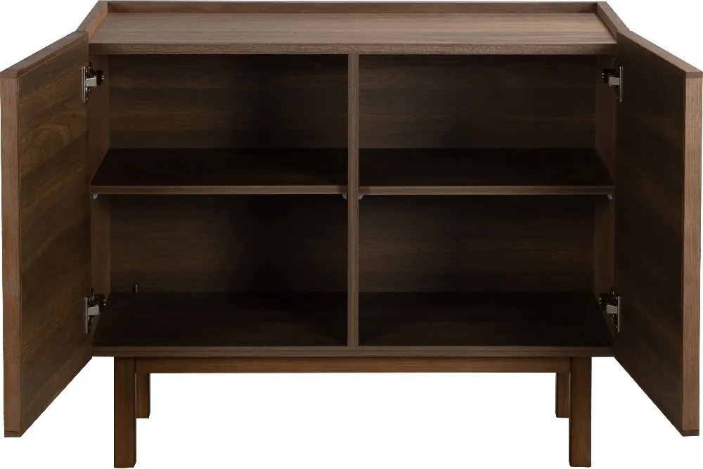 Kastje Walnoot Met Stoffen Deuren 90 Cm - 90x40x60cm.
