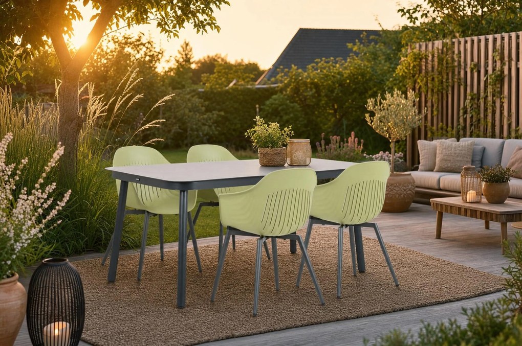 Tuinset 4 personen 160 cm Aluminium Groen Lifestyle Garden Furniture Lissabon/Tavano