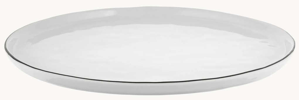 Handgemaakte dinerborden Salt van porselein, 4 stuks