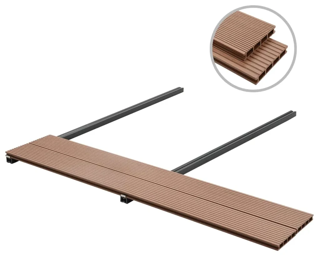 vidaXL Terrasplanken HKC met accessoires 30 m² 4 m bruin