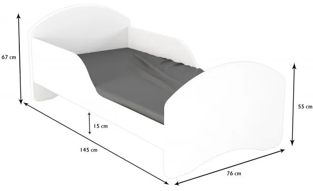 Peuter Grijs Eenpersoonsbed Cosmo - Voor kinderen Kinderen Peuter Junior 5056231767903 Children's Beds Home, 140x70, Nee, Geen Children's Beds Home Me