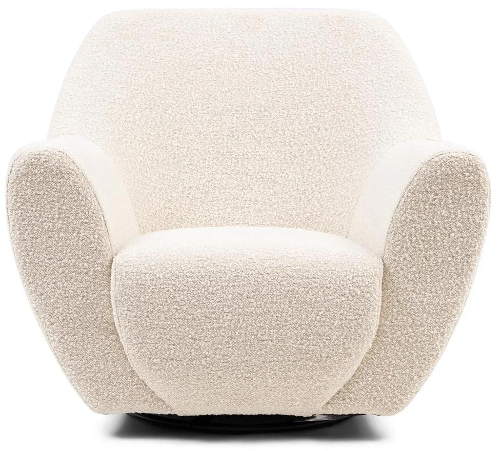 Rivièra Maison - The Jill Swivel Chair, bouclé, white sand - Kleur: beige