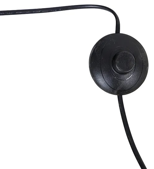 Booglamp messing met wit stoffen kap wit 50 cm - XXL