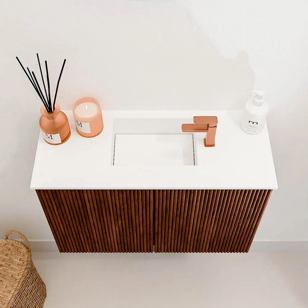 Mondiaz Joya 60cm toiletmeubel ruby met wastafel faye midden 1 kraangat talc