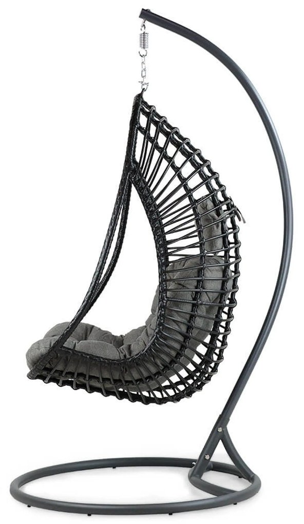 Coco Vedella Hangstoel Wicker/Aluminium Zwart