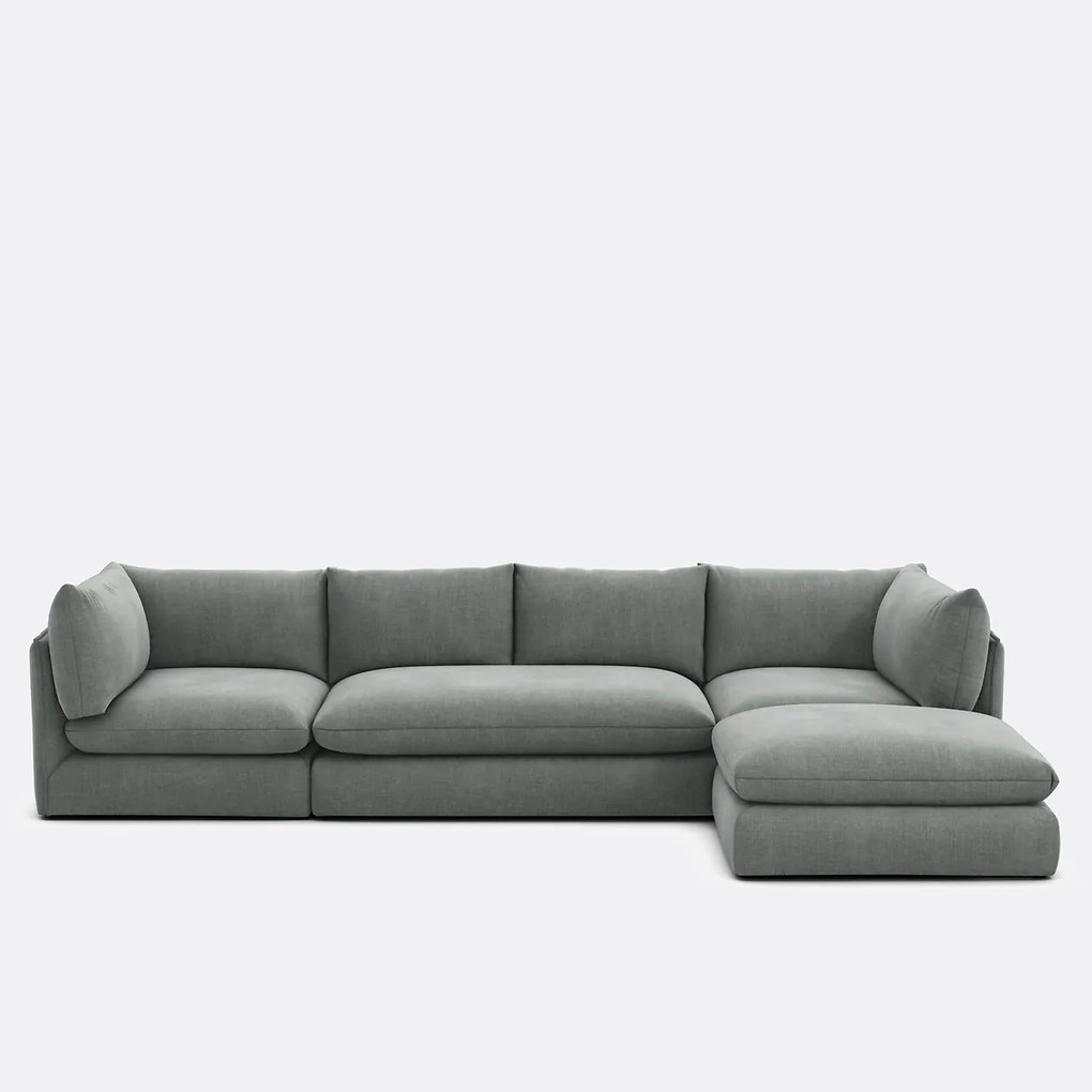 2-zits bankelement voor modulaire sofa, in gestructureerde stof, Malo