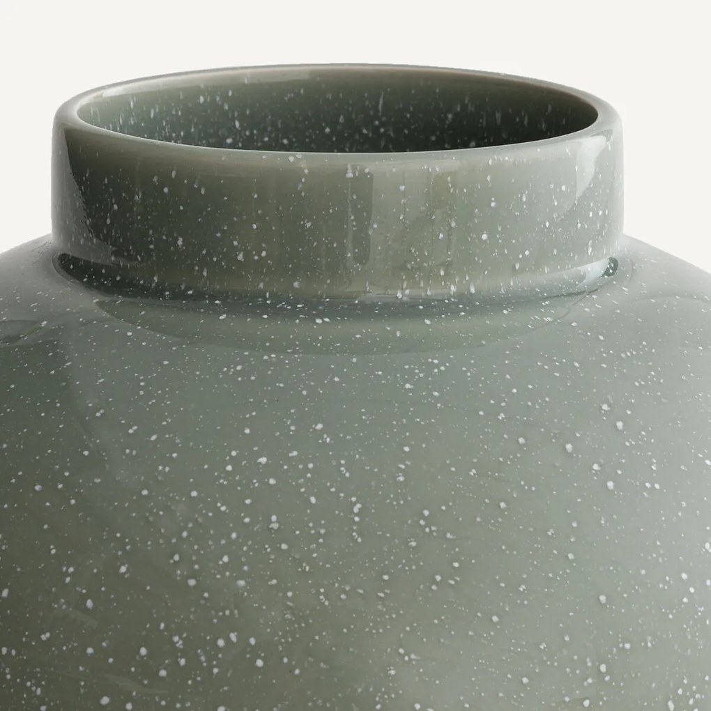 Ronde vaas van gestippeld geglazuurd keramiek, LECCIA