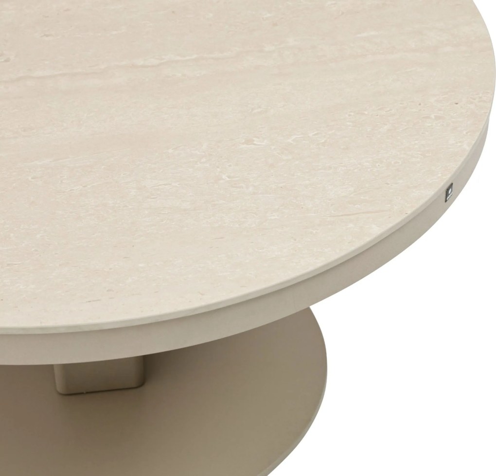 Tuintafel rond 90 cm Zand/Beige Tivano in hoogte verstelbare