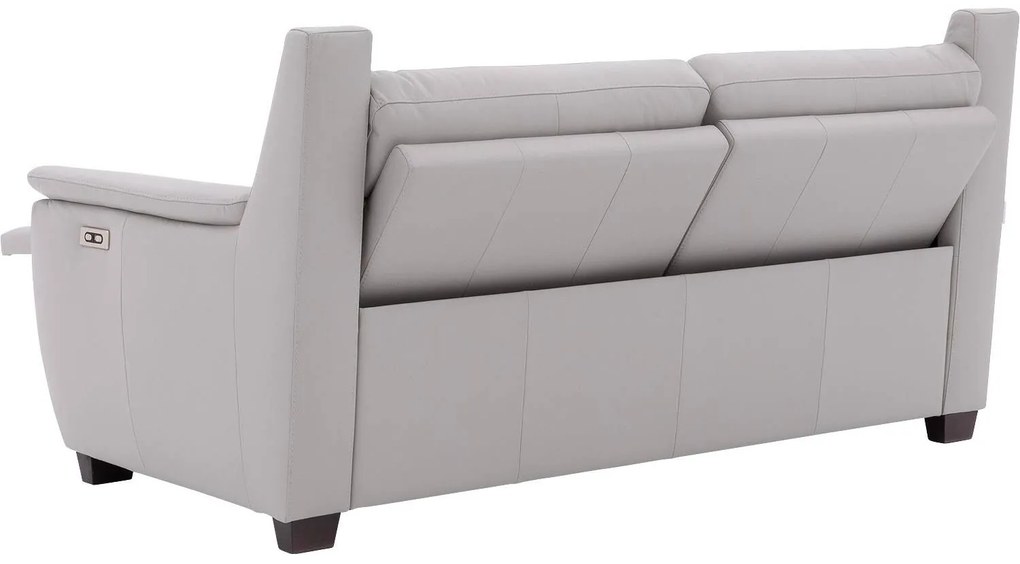 Goossens Excellent Bank Vlore grijs, leer, 2,5-zits, stijlvol landelijk