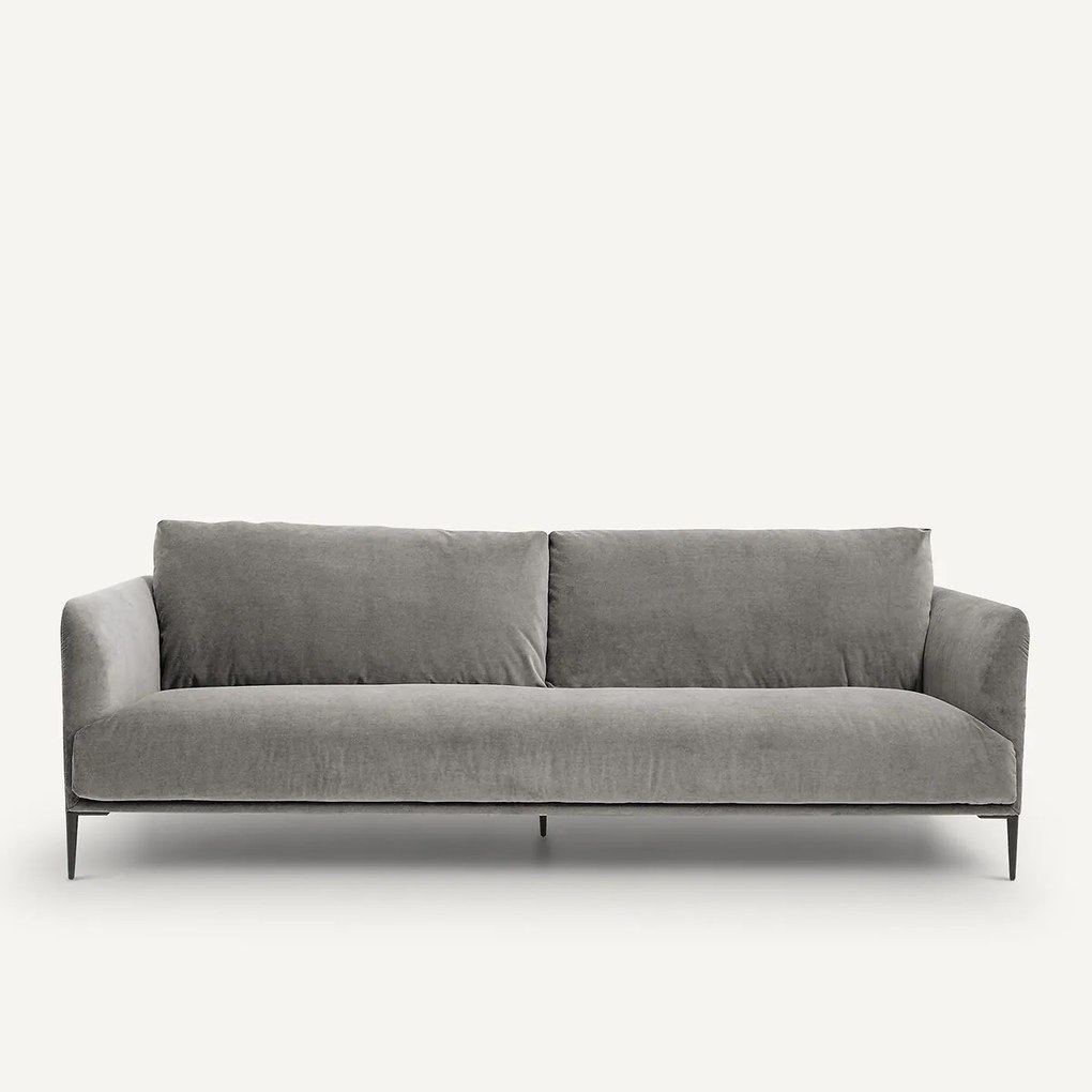 Zitbank in stonewashed fluweel, Oscar, ontwerp E. Gallina