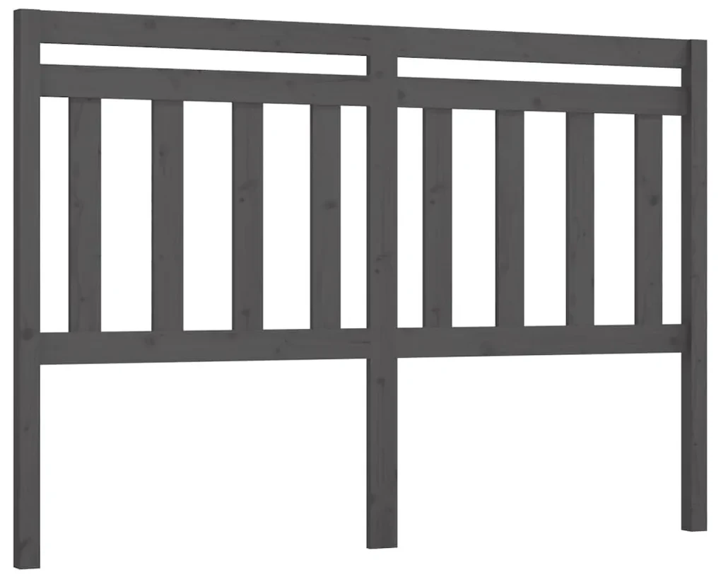 vidaXL Hoofdbord 166x4x100 cm massief grenenhout grijs