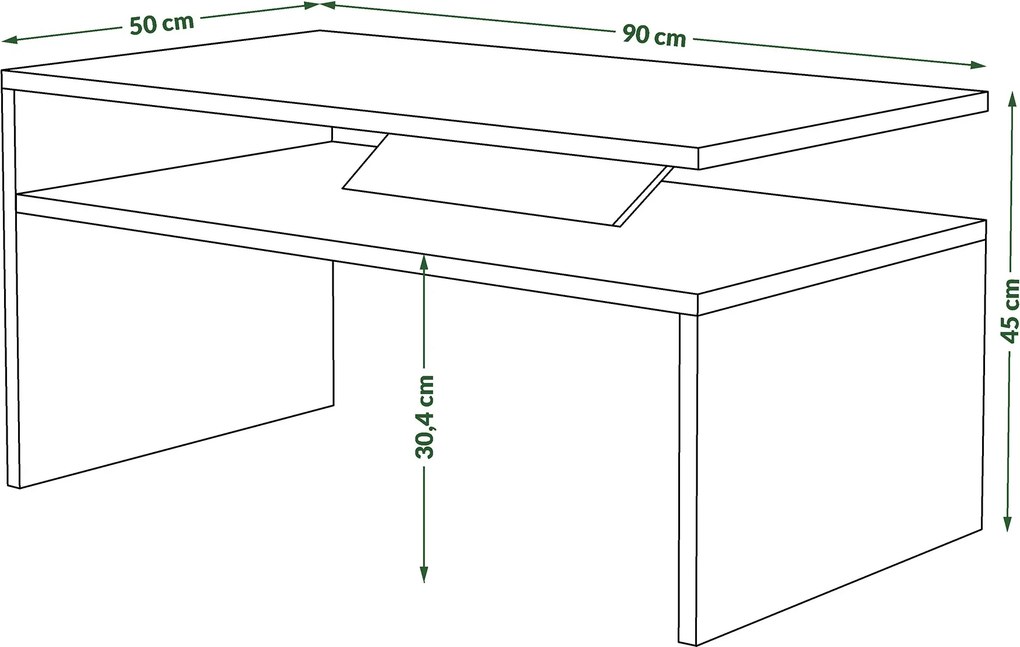 Mazzoni PRIMA artisan eiken/beige, salontafel