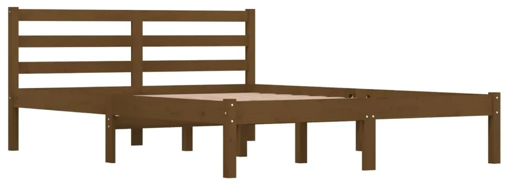 vidaXL Bedframe grenenhout honingbruin 135x190 cm 4FT6 Double