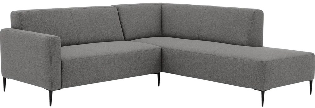 Goossens  Key West grijs, stof, 2-zits, modern design met ligelement rechts