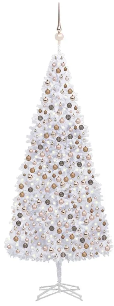 vidaXL Kunstkerstboom met LED's en kerstballen 500 cm wit