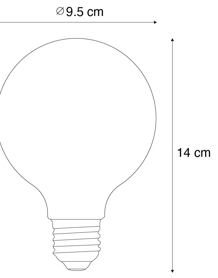 Smart E27 dimbare LED lamp G95 amber 4.9W 320 lm 2500K