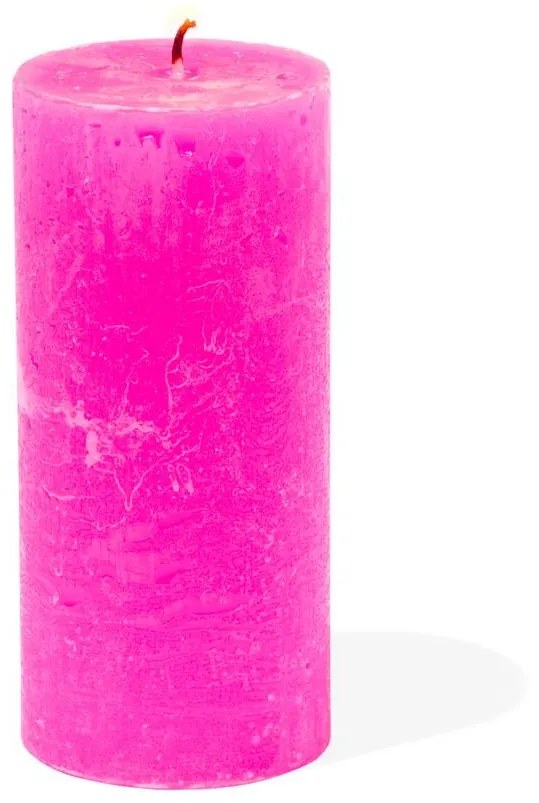 HEMA Rustieke Kaarsen Fluor Roze (fluor roze)