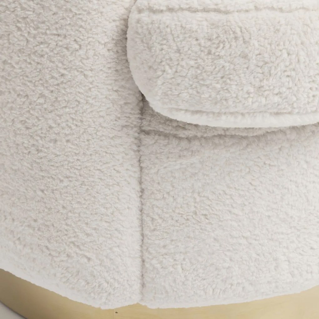 Kare Design Silhouette Fur Ronde Teddy Fauteuil Wit