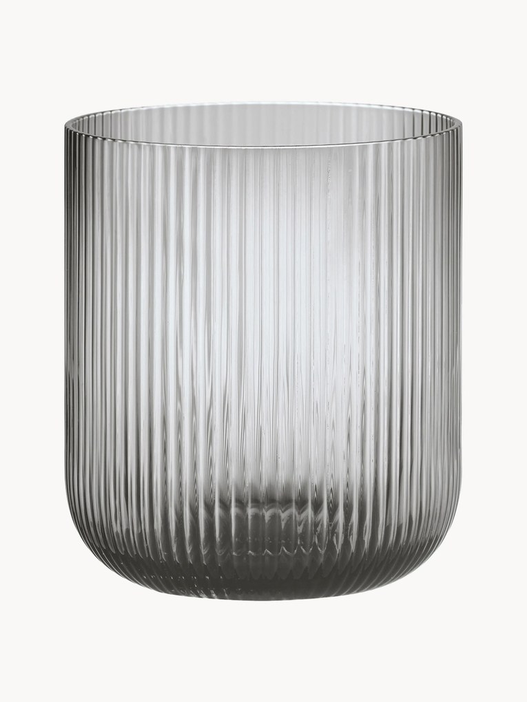 Glazen kandelaar Ven met reliëfpatroon, H 16 cm